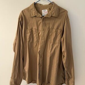 Men's Casual Button Down Shirt - Tan